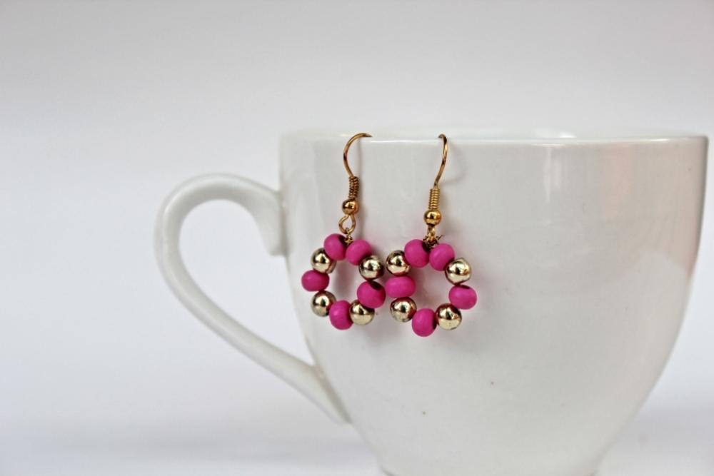 Golden - Pink Earings